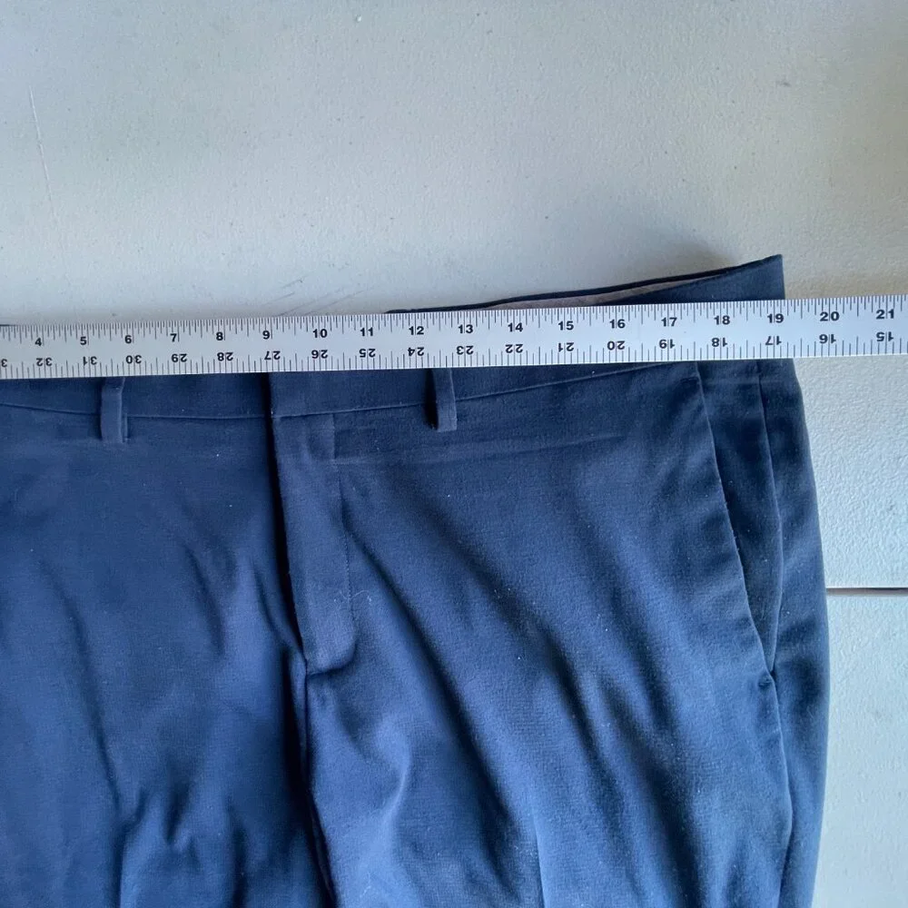 Haggar H26 Premium Stretch Tailored Fit Trousers Navy 38x29 (Tag 30) Old Money